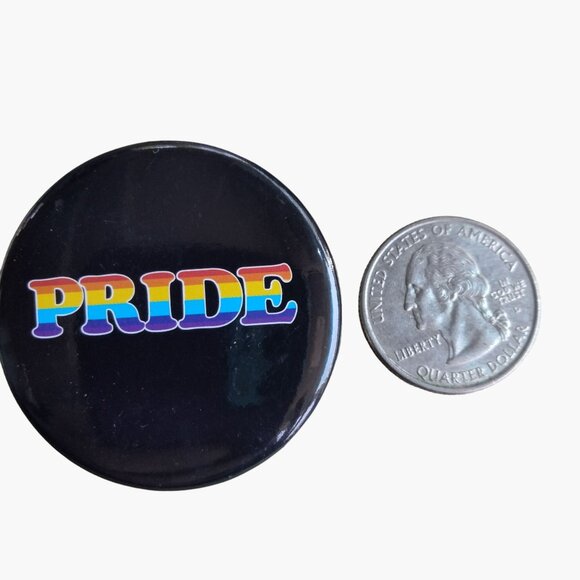 Rainbow Pride Button LGBTQ Pin Badge - Picture 3 of 3